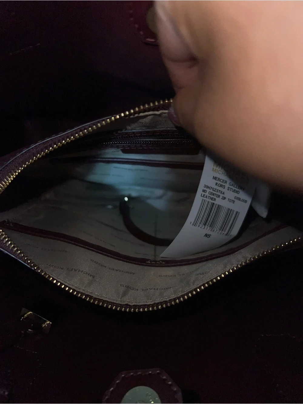 Michael Kors Mercer Gallery Medium Leather Satchel in Oxblood
